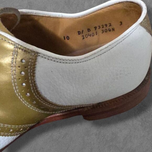 Vintage Purdue Johnston & Murphy Aristocrafts Golf Cleats Saddle Shoe Size 10 - Picture 6 of 7